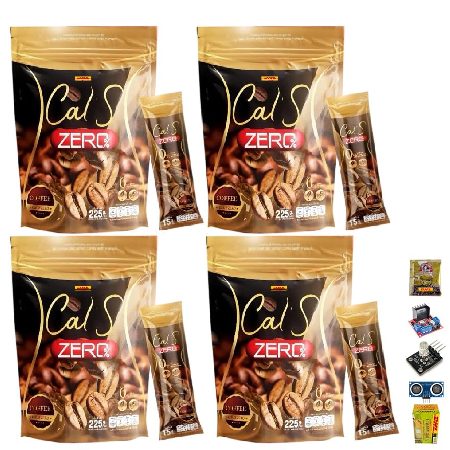 Primaya Cal S Zero Coffee Instant Mix Healthy 14 in 1 Vegan Arabica 225g(15 Sachets) Roasted Snack Delicious Mellow Intense (of 4) By Beautygoodshop [Get Free For You Beauty Gifts]
