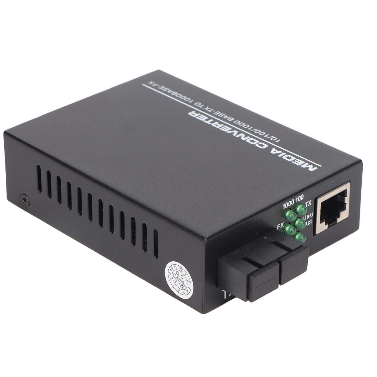 Bewinner Convertitore Multimediale in Fibra Ethernet Multimodale Gigabit, SFP a RJ45, da Fibra a Ethernet, 10 100 1000Base TX (Spina UE)