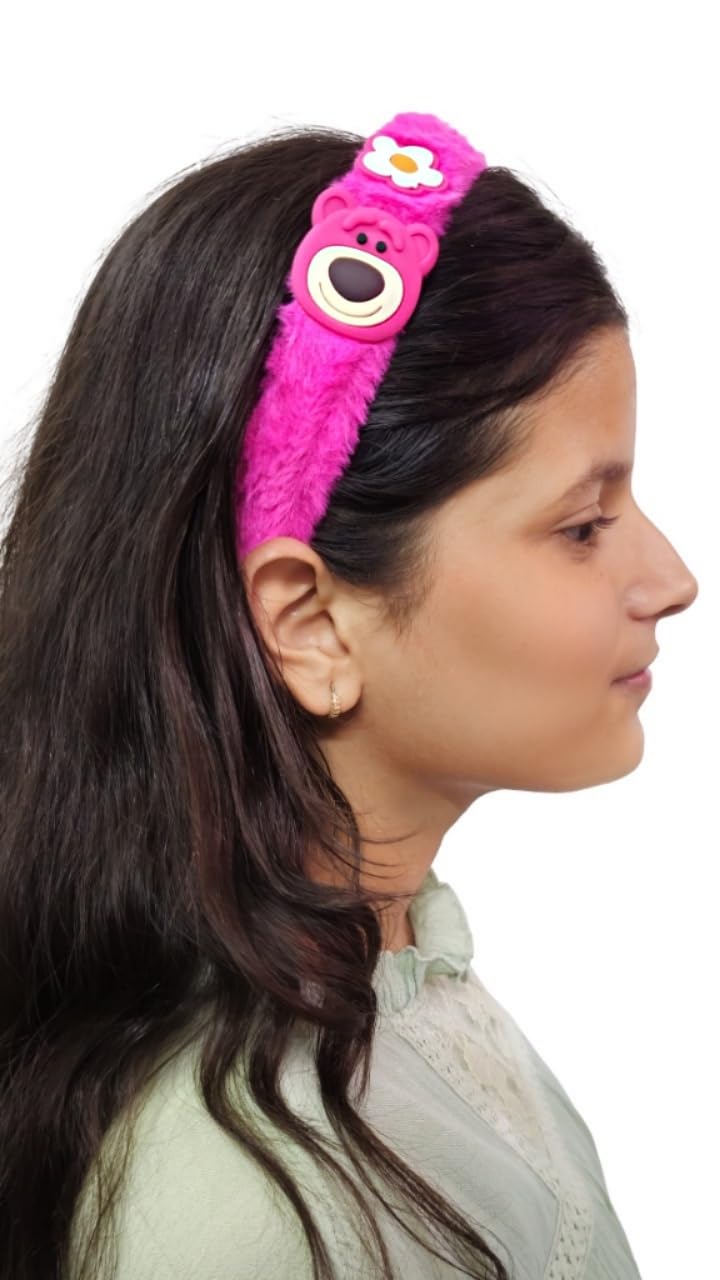 Newly Cute Hair Band Accessory for Women and Girls, Cute Stylish Design Adorable Design/Shiny Hairbands for Daily Wearing and Party for Kids, Girls and Baby (Cute Pink, FREE)