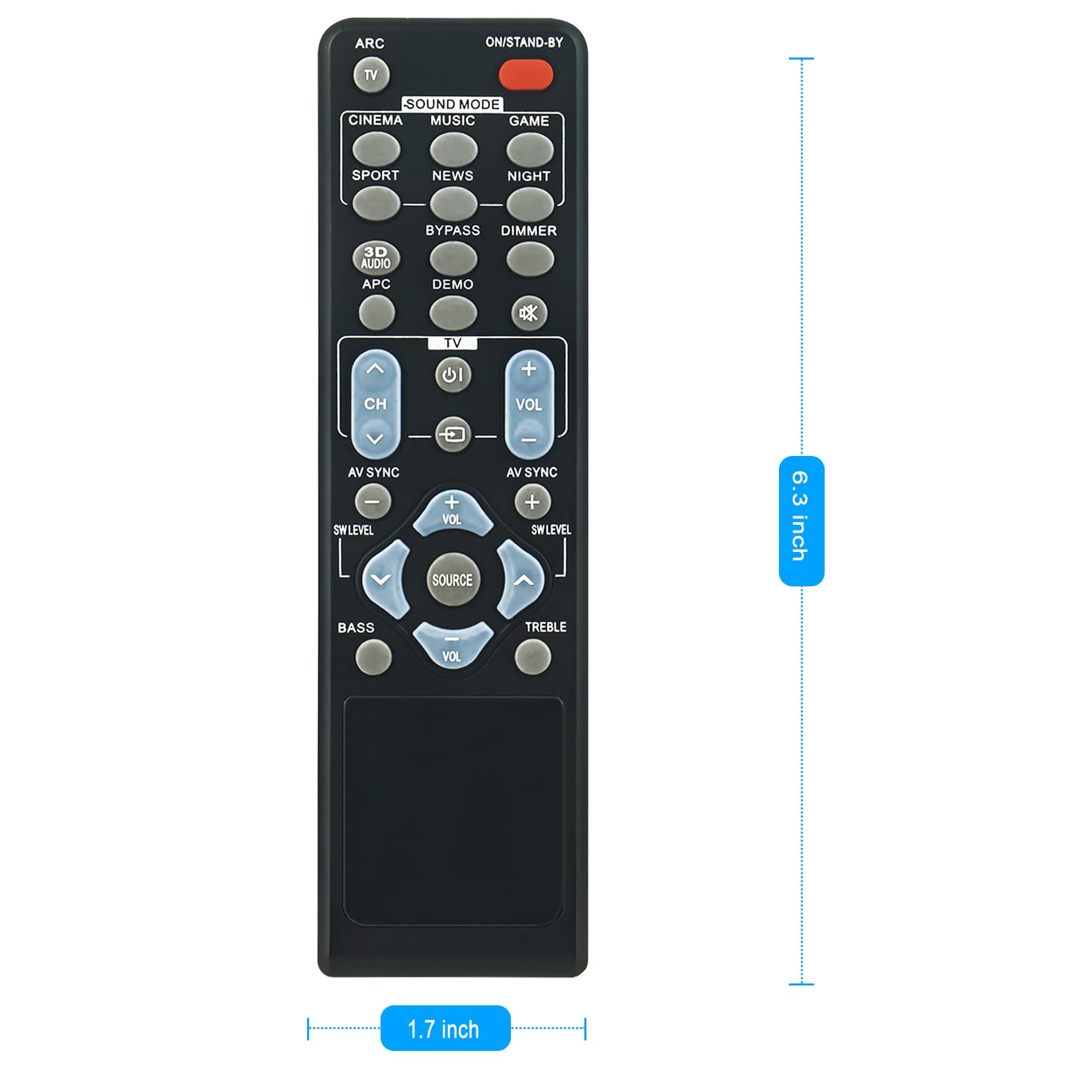 Telecomando Universale ALLIMITY Per Soundbar Sharp - Modelli RRMCGA297AWSA, HT-SB60, HT-SB40, HT-SB350, HTSB60, HTSB40, HTSB350