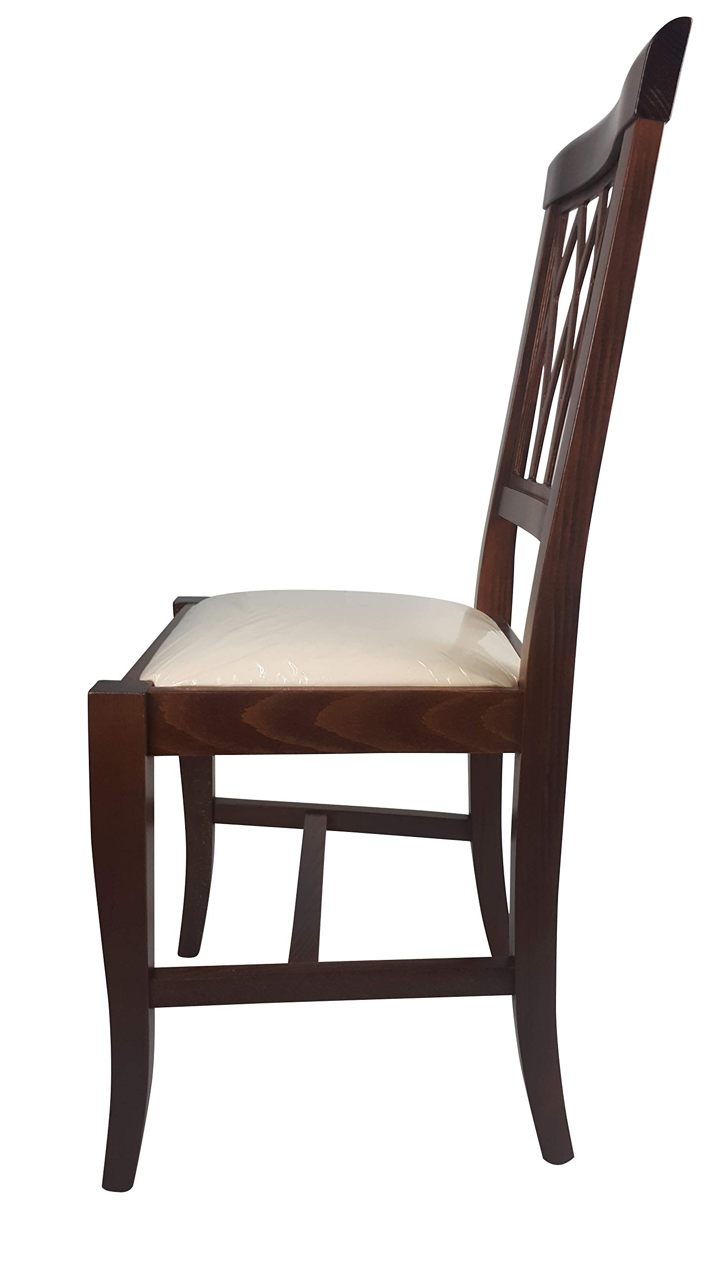 Sedam Srl Sedia Griglia, in Legno Massello, Vari Colori e Sedute, ORDINE MINIMO 2 PEZZI (Noce, Imbottita Beige)