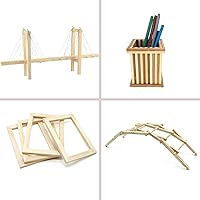 Vista 7 de Tacos de madera para manualidades de 1/2 x 6 pulgadas, 50 varillas cuadradas de madera, palos de madera sin terminar, pequeñas tiras de madera