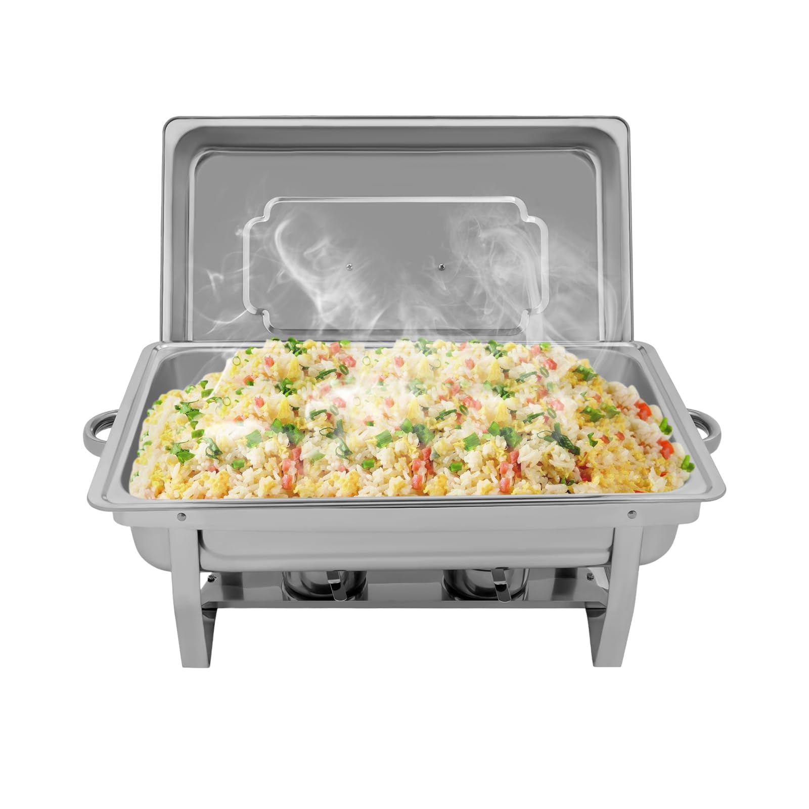 Chafing Dish, set di 2 scaldavivande Chafing Dish Buffet, in acciaio inox, per catering buffet e feste