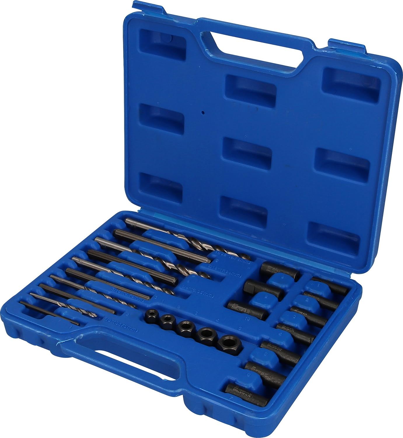 BRILLIANT TOOLS BT541900 HSS Schraubenausdreher-Satz, 25-tlg [Powered by KS TOOLS], Mit Stabilem Blauen Transportkoffer