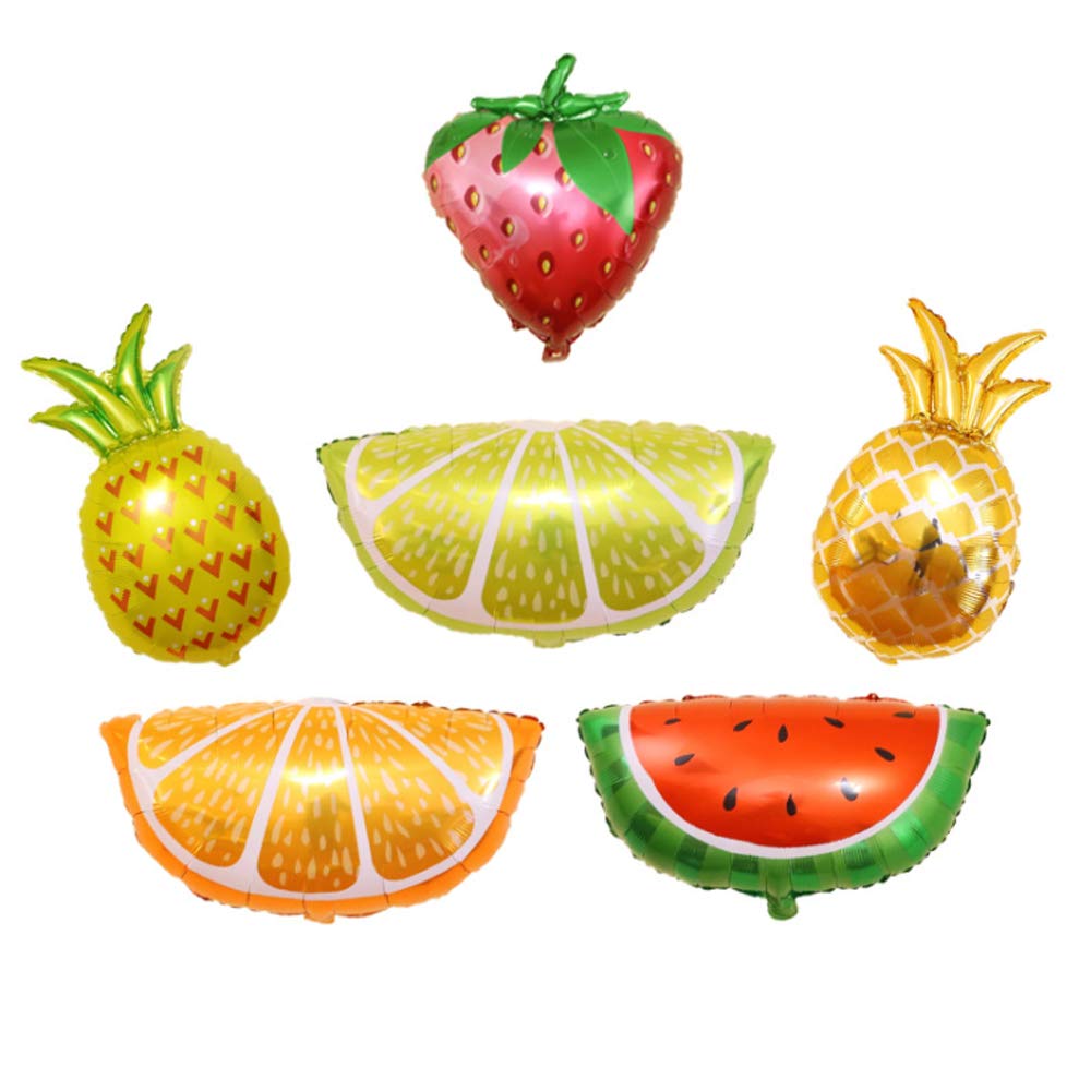 6pcs Fruit Foil Balloon Huge Pineapple Watermelon Hawaii Decoration Colorful Birthday Party/Wedding Kids Decor Supply