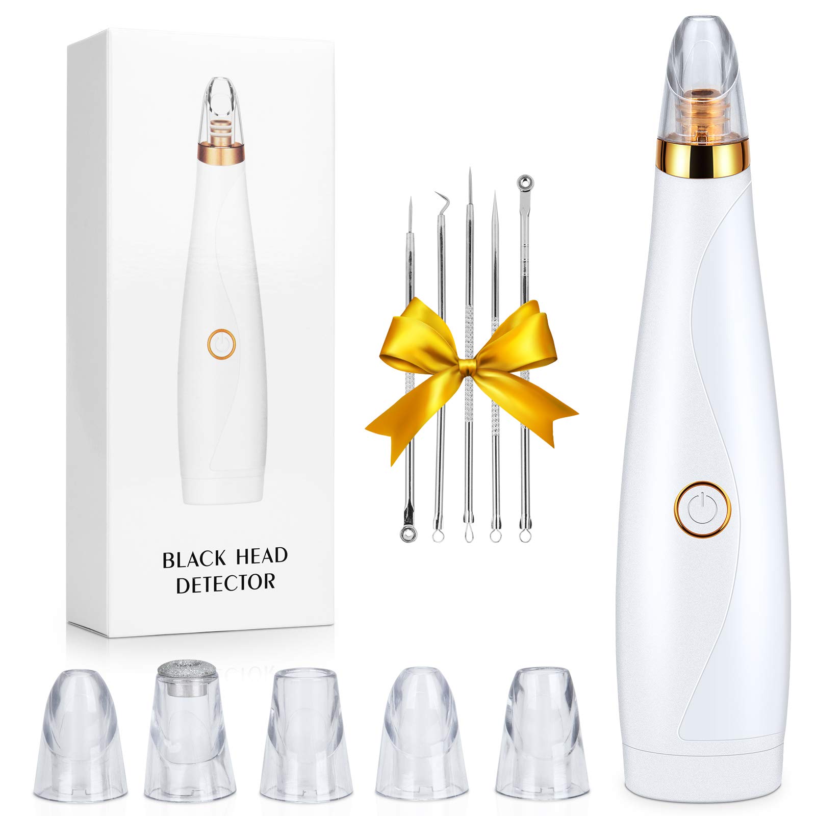 Blackhead Remover Poro Aspirapolvere, 2021 Aggiornato Poro Cleaner Comedo Extractor, kit di rimozione punti neri Strumento di aspirazione con 5 sonde livello di aspirazione per tutta la pelle