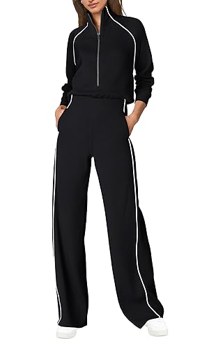 SENSERISE Womens Jumpsuits Casual Long Sleeve One Piece Jumpsuit Wide