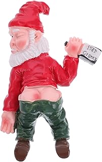 Levemolo Dwarf Ornaments Gnome Figurines Elf Miniature Ornaments Funny Garden Gnomes Statue Garden Decor Drunk Dwarf Decoration Funny Dwarf Figurines Red Resin Miniature Accessories