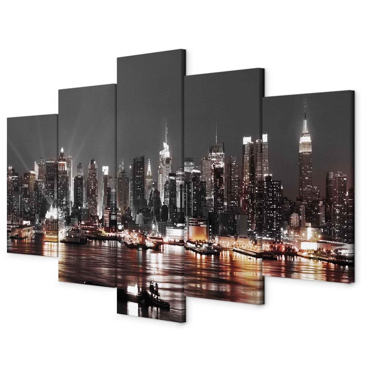 Cuadros B&D XXL - Cuadro en Lienzo 200x100 cm 5 piezas - Impresión en material tejido no tejido cuadros decoracion salon modernos lienzos decorativos dormitorios - d-A-0022-b-p