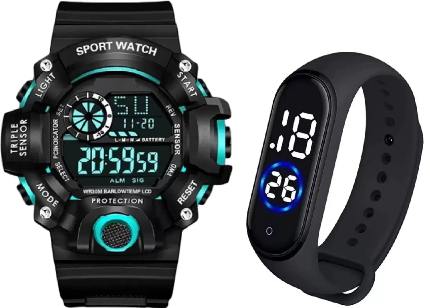 SELLORIA A Digital Watch Shockproof Multi-Functional Automatic Black Strap Waterproof Digital Sports Watch for Mens Kids Watch for Boys (Sky Blue) (B0BT7JDMYJ) Amazon Price History, Amazon Price Tracker