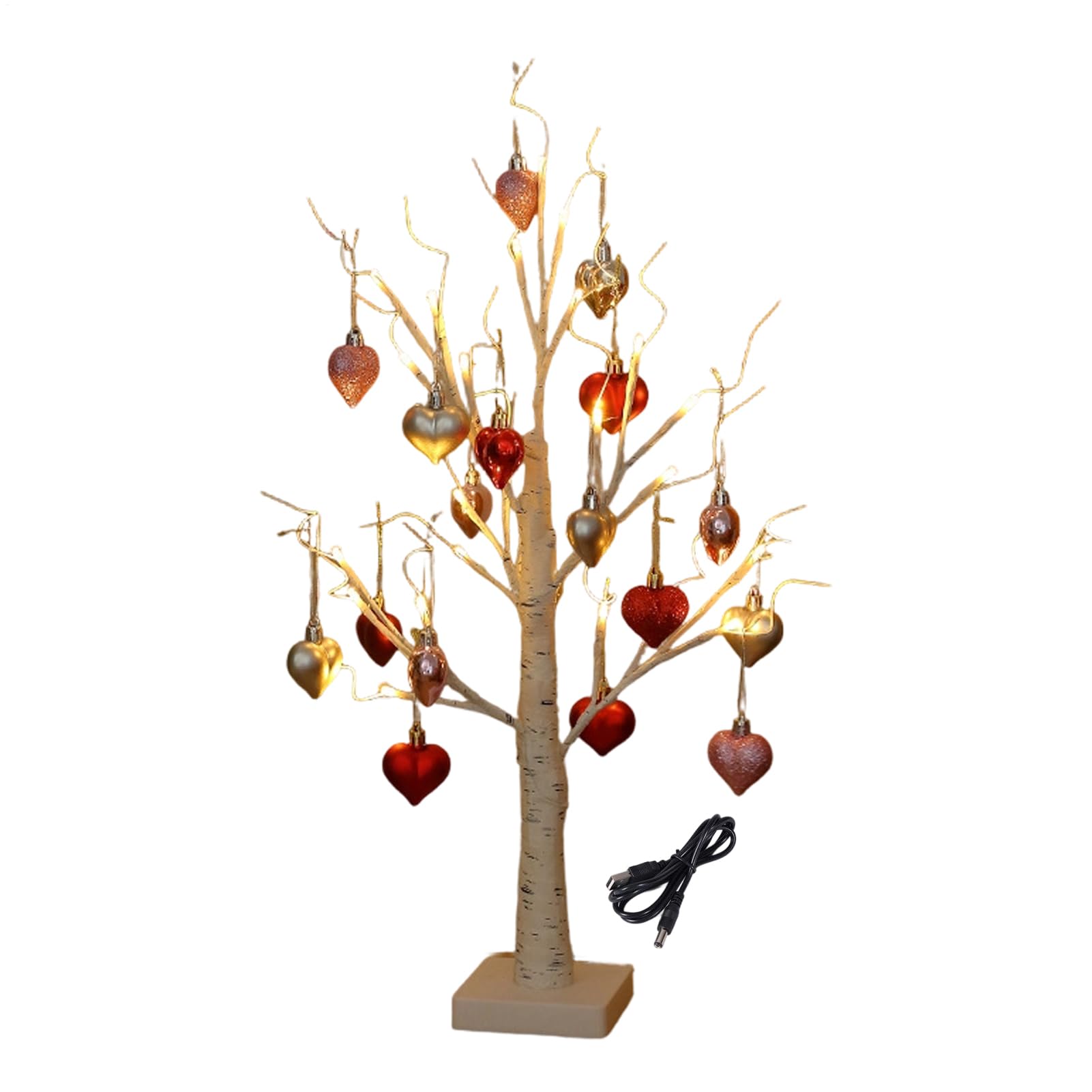 Arbre de bouleau de la Saint-Valentin pour illuminer votre centre de table romantique de salon