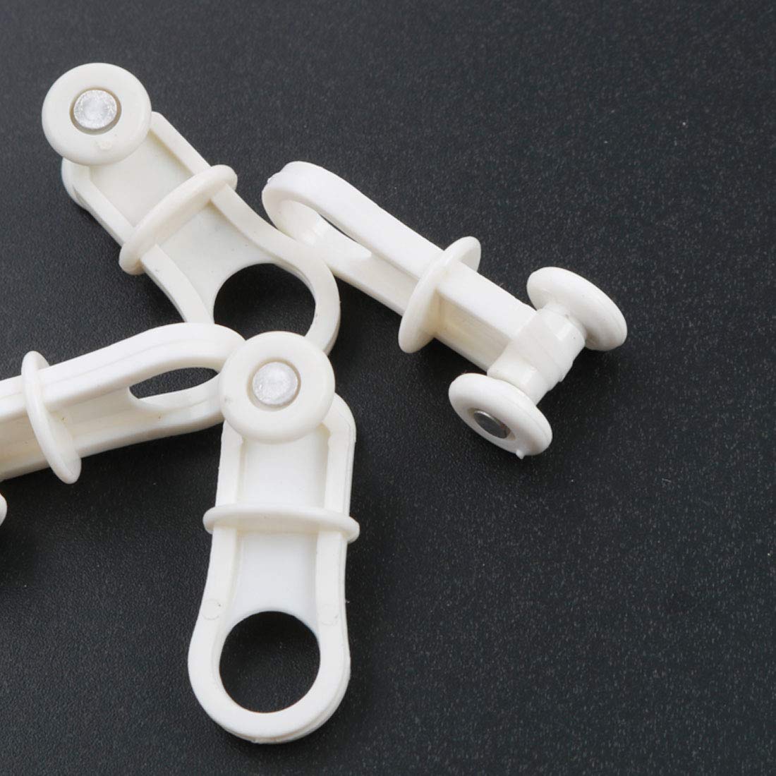 Sourcing Map 8pcs Glisseurs Rail Rideaux Roulette Crochet - Poulies Plastique Blanc 8,5mm
