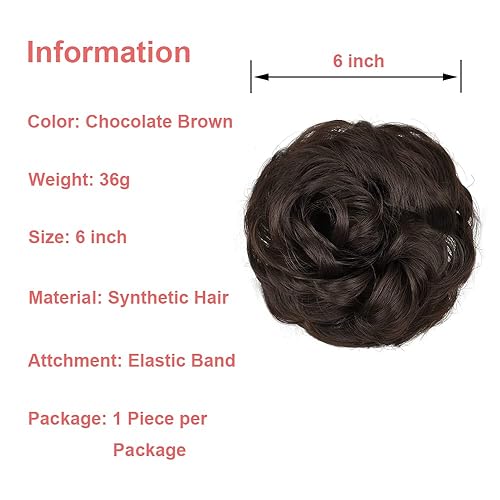 Miniatura 5 de KETHBE Extension de Cabello con Moño Desordenado para Mujer, Banda Elástica para Peinados Rizados, Extensiones de Cabello para Moños, Scrunchie para