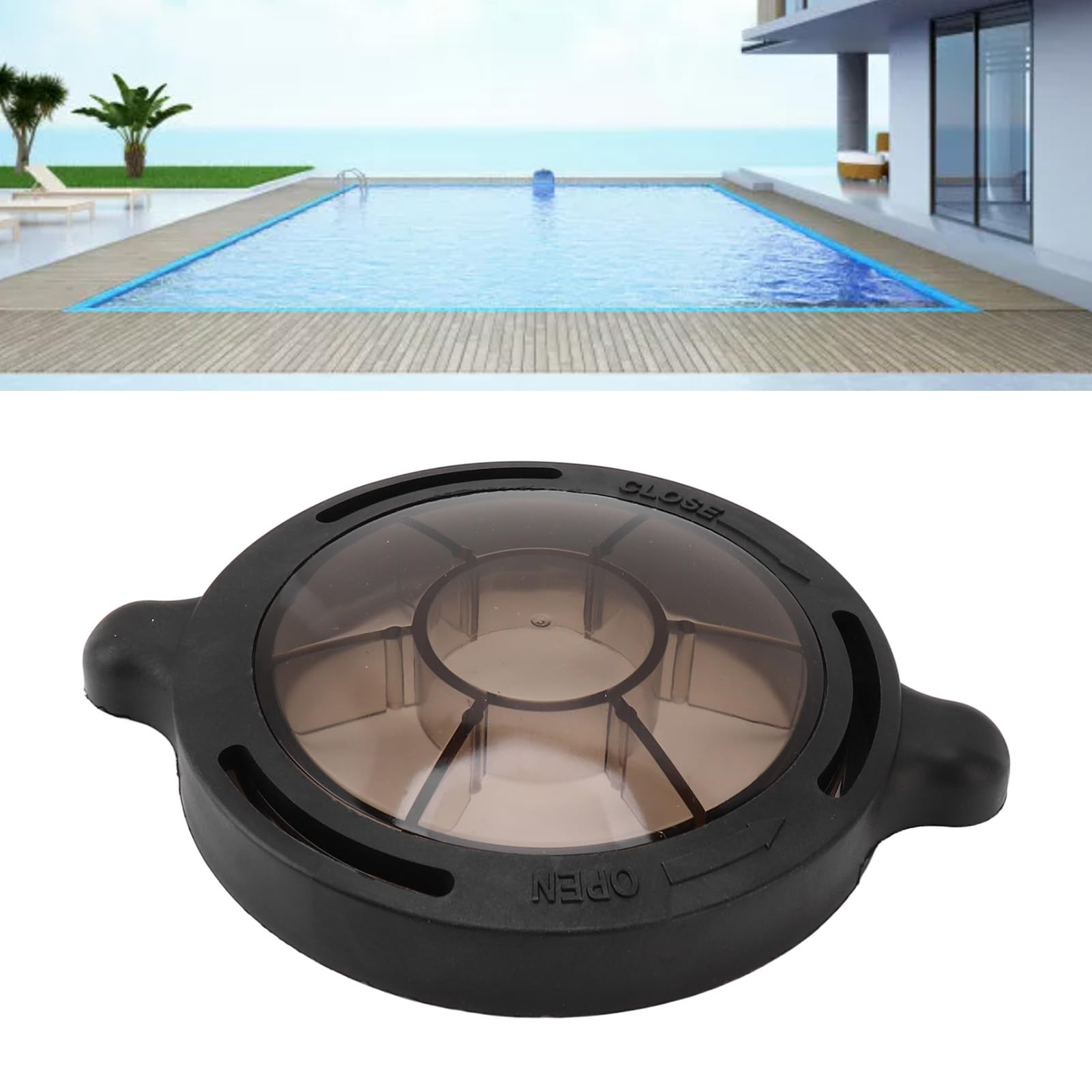 Poolpumpenkorb Abdeckung, o Ringkit, Poolpumpendeckel PVC Haltbar transparent versiegelte Poolpumpenkorbabdeckung für Super II für oberirdische und im Boden Pools Pools