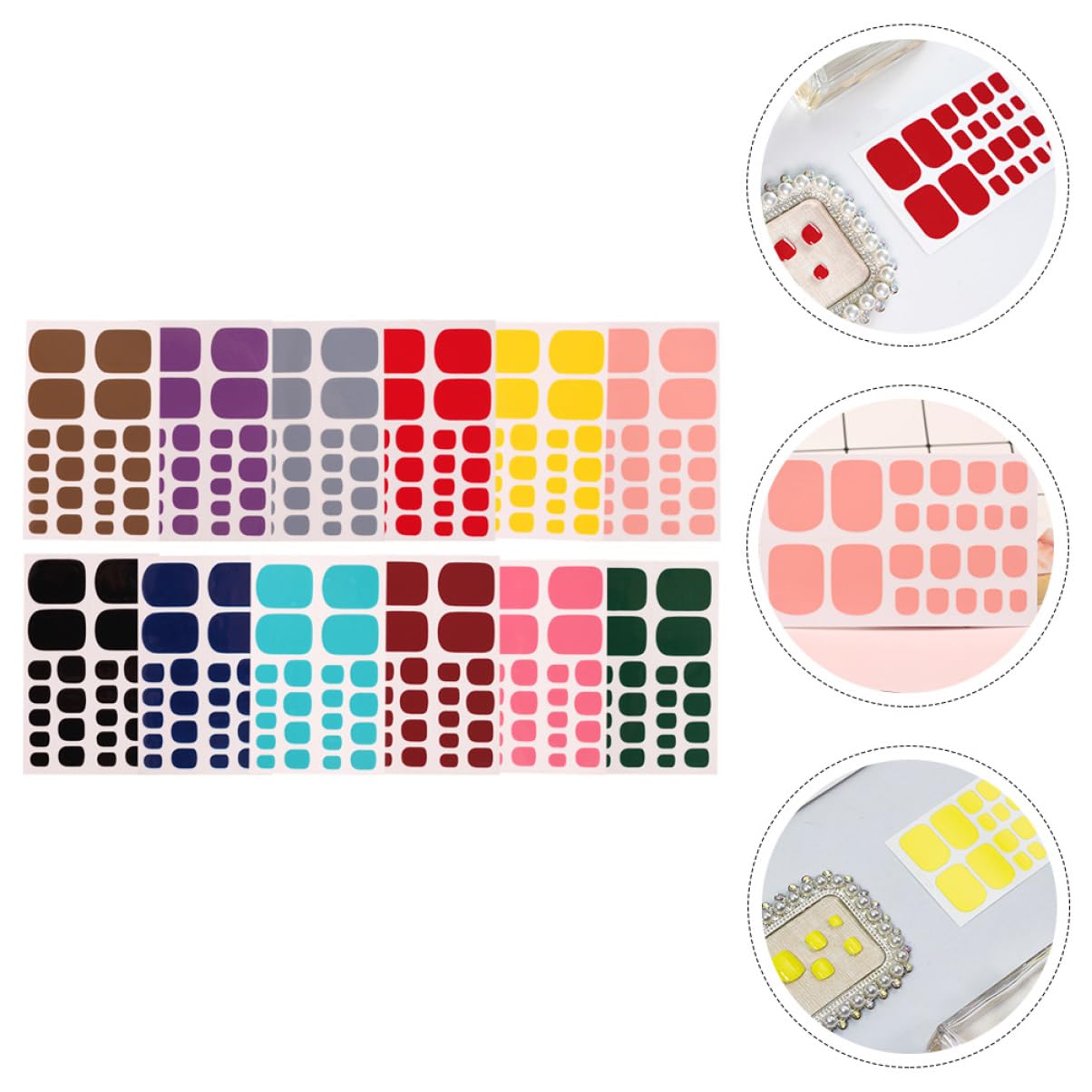 SHERCHPRY 5 Ensembles Autocollants Pour Ongles Décorations Manucure Accessoires Pratiques Pour Salon Et Usage Domestique Facile À Appliquer 12 Feuilles*5