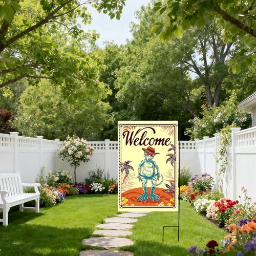 Image of Nuxovilar Frog Garden Flag 12 inchx18 inch Polyester