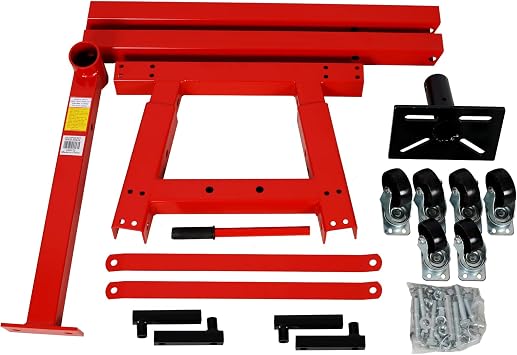 2000 lbs Capacity Engine Stand Durable Steel Construction, 360 Rotating Head, Six Swivel Wheels, Vehicle Engine Block Stand, Folding Stand