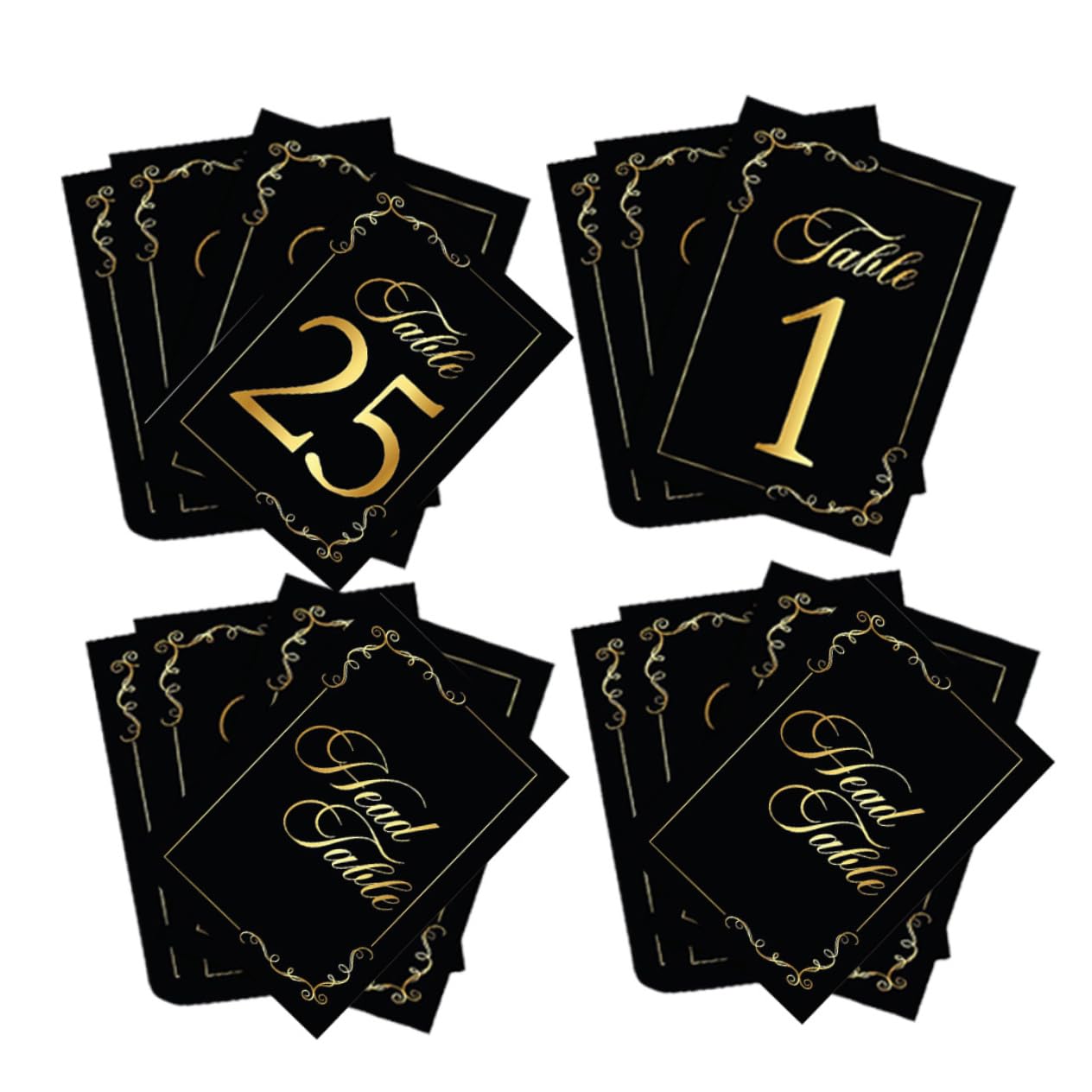 5 Sätze Tischnummern Karten Schwarze Goldfolie Tischkarten Für Hochzeiten Geburtstagsfeiern Und Veranstaltungen Wiederverwendbare Platzkarten Tischdeko 30 Stück * 5