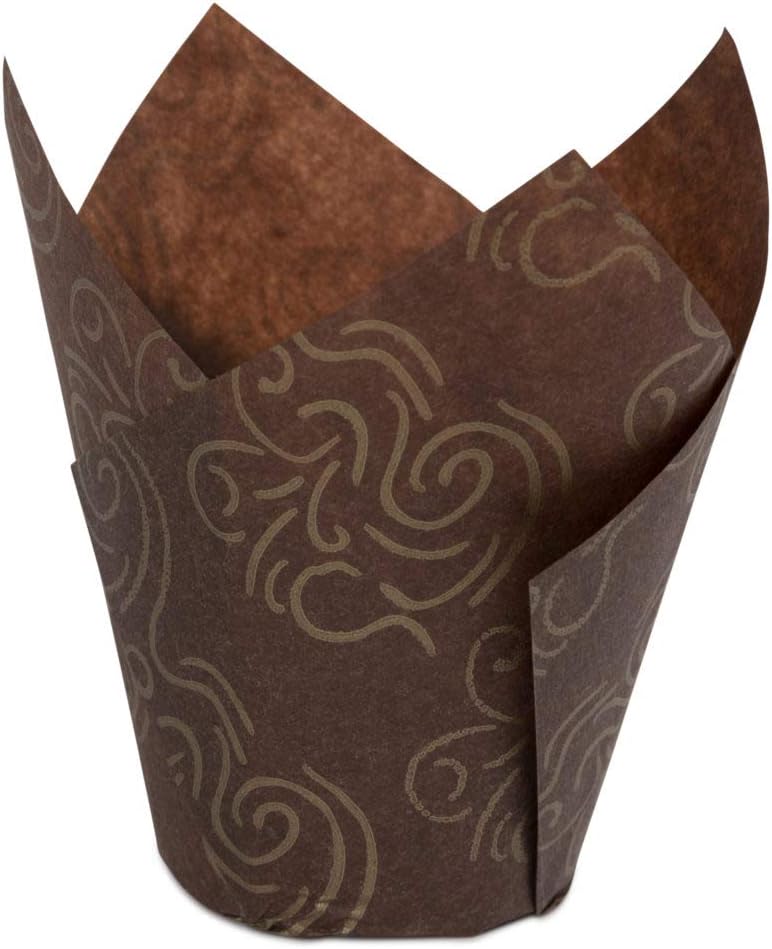 Orange Polka Dot Ruffled Baking Cups - Grease Resistant Cupcake & Muffin Liners, Case of 576 - For Baking, Parties & Catering