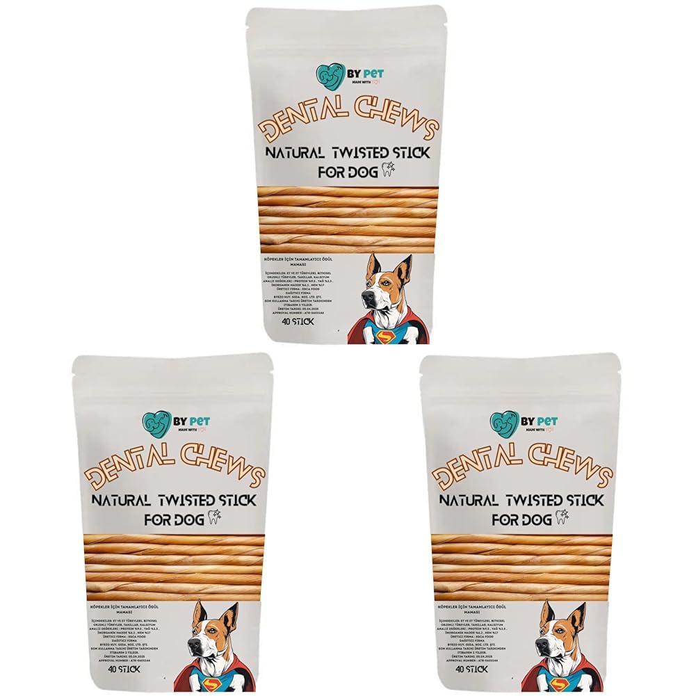 Naturel Burgu Çubuk Köpek Ödül Ve Çiğnemi Kemiği- 40 Adet Maxi Paket (3 paketi)