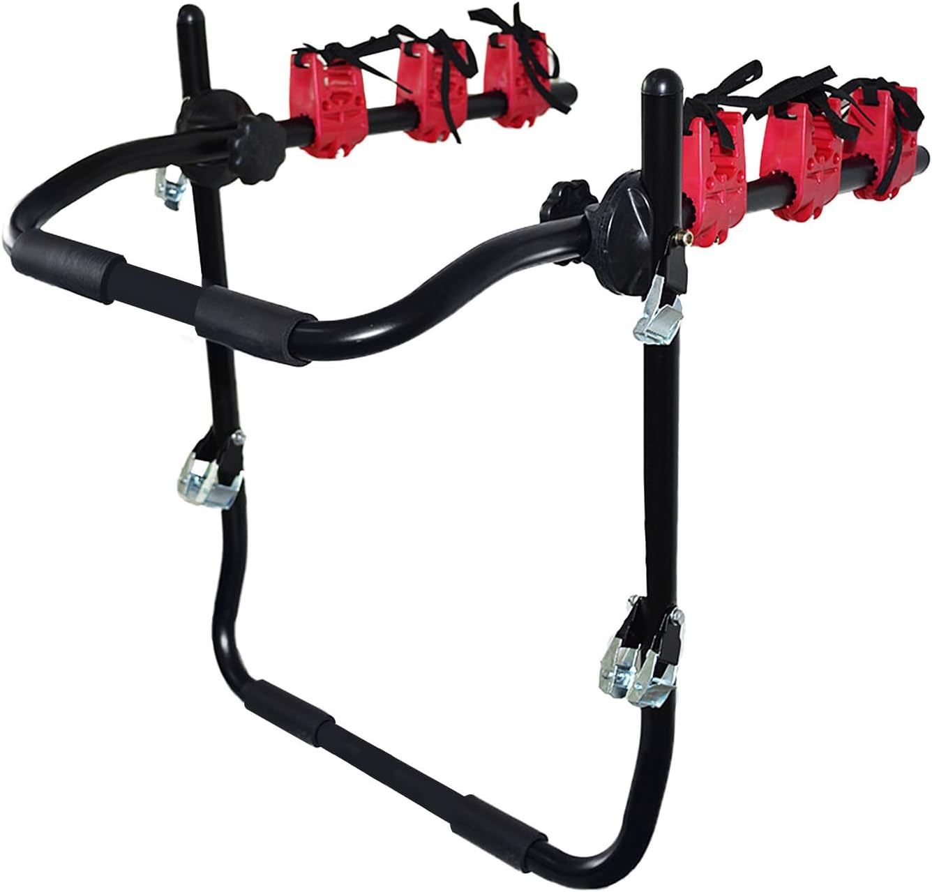 Irfora Trunk Bike Rack Support 3 Bikes HeavyDuty Car Rear Bike Carrier Hatchbacks Iron Black Red