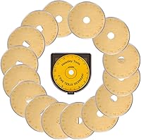 HeadleyTools 45mm Titanium Coated Rotary Cutter Blades 15-Pack - Fits Olfa Fiskars, Sharp Durable for Quilting Sewing Crafts