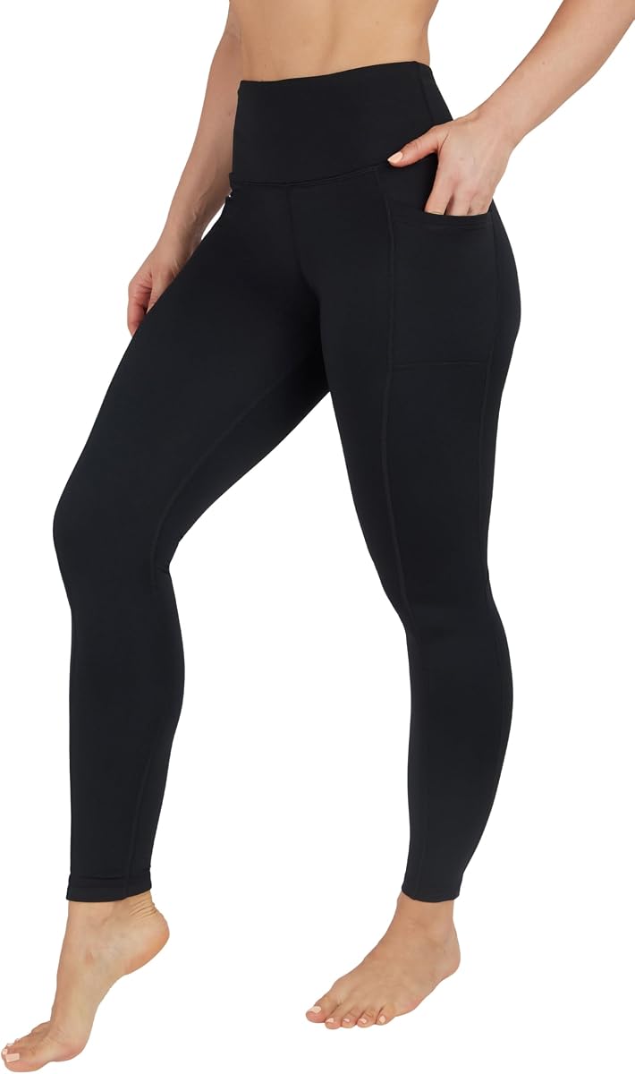 High Waist Fleece Lined Leggings with Side Pocket - Yoga Pants