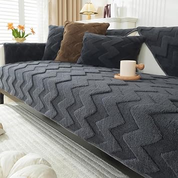 Housse de Canape Epais 1/2/3/4 housse housse de canape dangle housses canapes jardin extensibles en coton clic clac coussin places Couvre Canape Protege Housse Size35"x63"/90x160cm,ColorDark grey