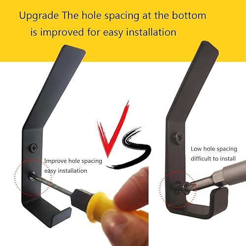 Miniatura 2 de Yutigo Ganchos de pared para colgar abrigos, 5 ganchos de pared resistentes de metal negro para colgar abrigos, mochilas, sombreros, chaquetas,