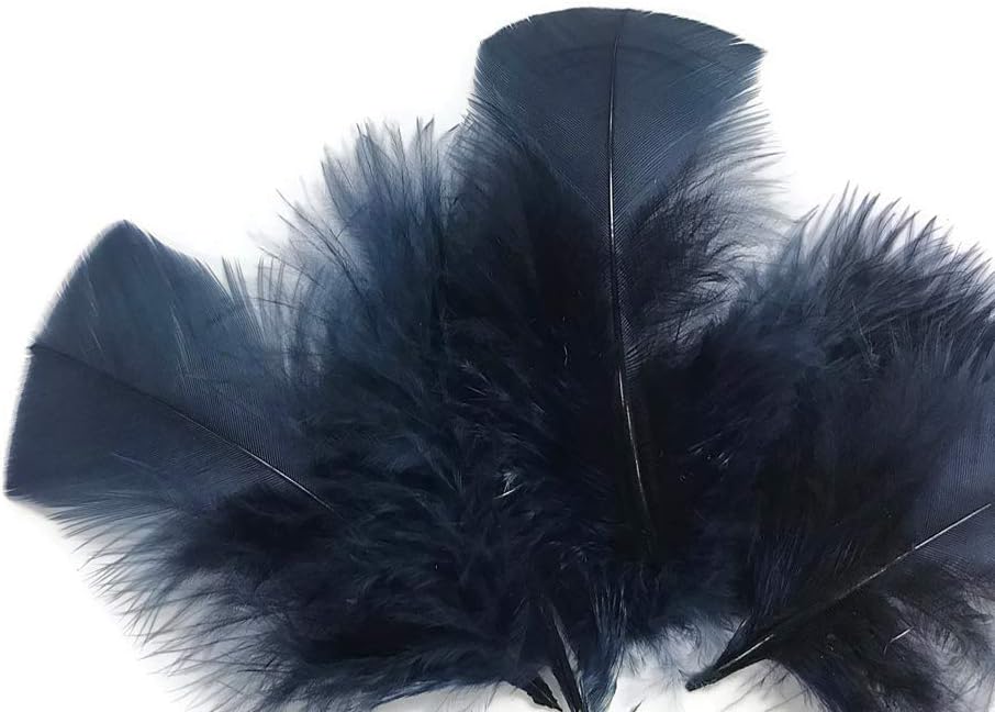 1 Pack - Navy Blue Turkey Marabou Short Down Fluff Loose Feathers 0.10 Oz. Fan Doll Fishing Supplier | Moonlight Feather