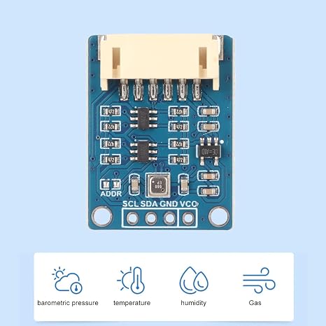 BME688 Environmental Module, I2C SPI Interface Humidity Barometric Pressure BME688 Sensor for RasPi, for Pico, for