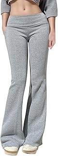 2025 - Pantalones de mujer de pierna ancha y bajos anchos lisos de color sólido, pantalones deportivos, pantalones con perneras elásticas, conjunto de ropa de mujer para correr