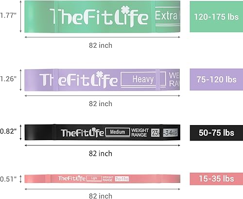 Miniatura 2 de TheFitLife Bandas de asistencia para dominadas, bandas de resistencia para entrenamiento, bandas largas de entrenamiento para ejercicio, banda de
