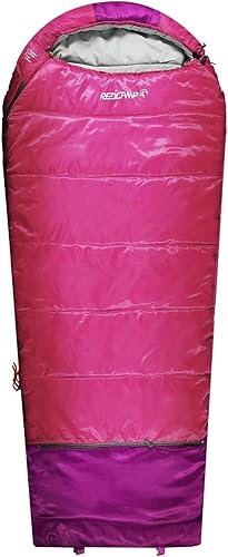 Vista 16 de Redcamp - Saco de dormir para niños, para acampada, 32 a 77 grados, 3 estaciones, clima cálido o frío, para niños, niñas y adolescentes, color azul