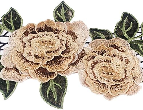 1piece 3D Floral Lace Embroidery Applique Lace Fabric Cord Patches Motif Venise Clothes Decorated DIY Design Craft T2264