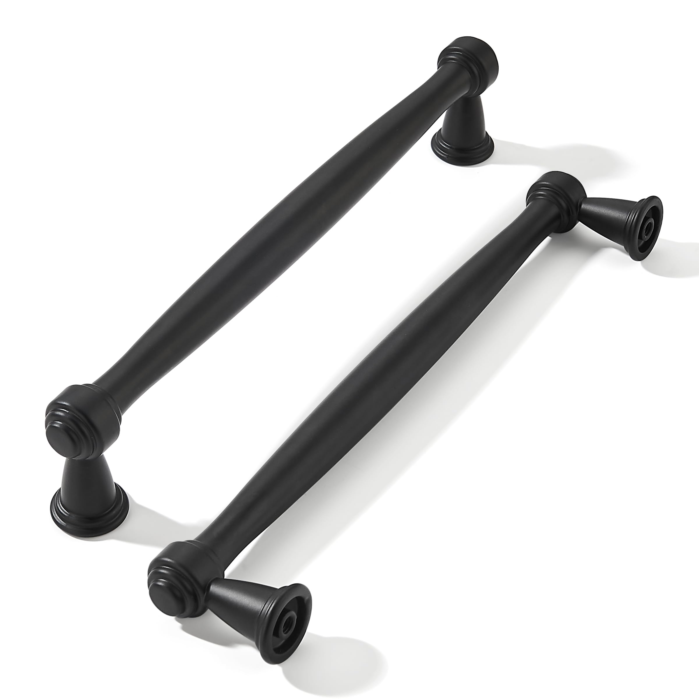 khtumeware 2 Pack 6-1/4 Inch(160mm) Black Modern Cabinet Pulls Black Kitchen Cabinet Hardware for Cupboard Drawer Handles Dresser Pulls — image 1