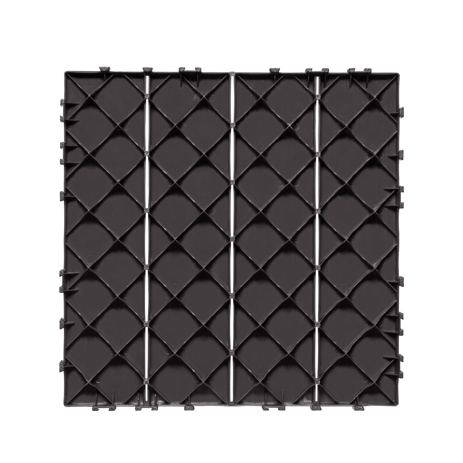 VEVOR Piastrelle per Patio ad Incastro 36 Pezzi 300 x 300 x 20 mm, Piastrelle Impermeabile in Plastica, Piastrelle per Tutte Le Condizioni Atmosferiche, per Portico Piscina Cortile, Marrone Scuro