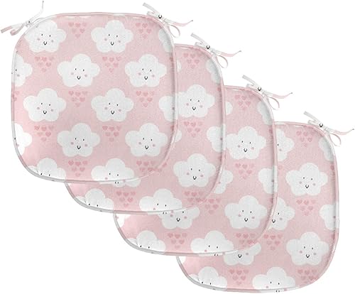 Miniatura 51 de Lunarable Swirly - Cojín de asiento para silla, diseño de líneas retro rizadas, funky en espiral, vida marina náutica, antideslizante, para cocina y