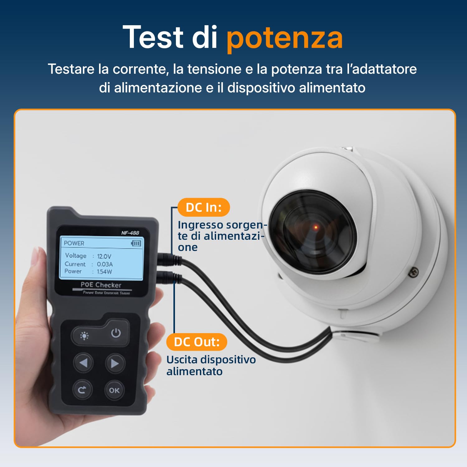 Mcbazel Tester di Rete RJ45, Tester per Cavi di Rete con Display LCD, Funzione POE