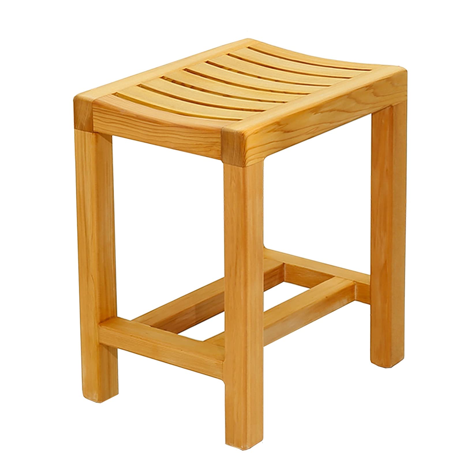 Banc chaises de bain antidérapantes en bois noble au design incurvé b