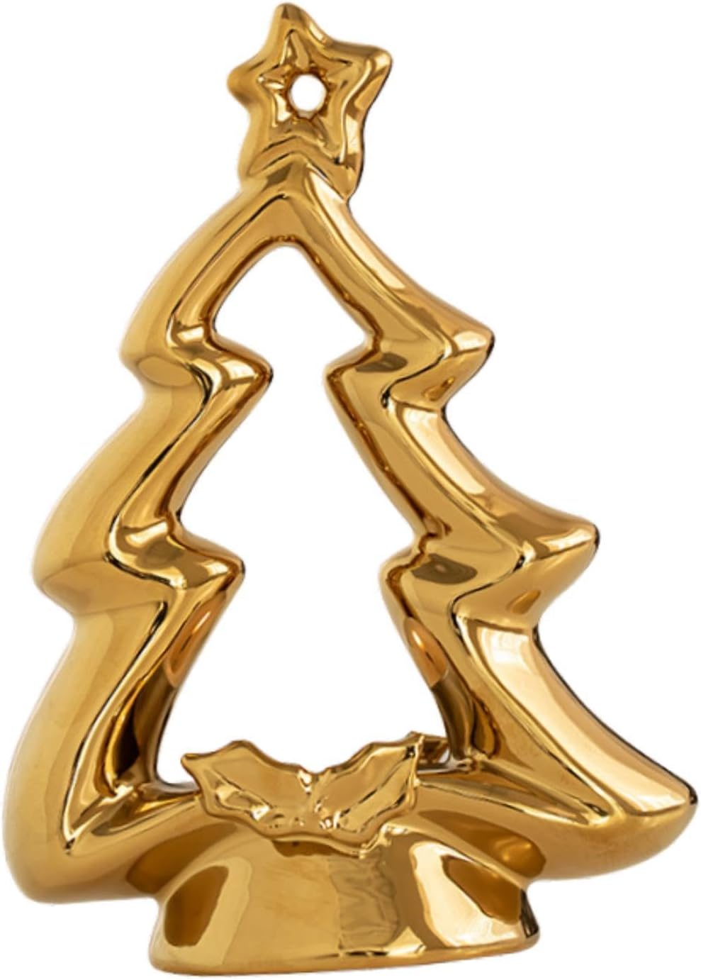 Christmas Tree Tealight Candle Holder Farmhouse Table Centerpiece Votive Candle Stand for Easter Festival Desk Decor- Gold