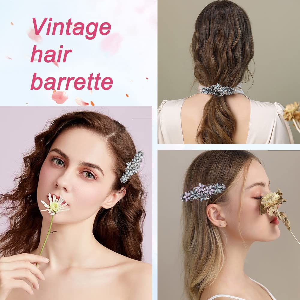 Fermaglio per capelli con fiore floccato Vintage fermaglio per capelli con nappe di perle fermagli per capelli per le donne accessori per capelli da sposa gioielli  200000297