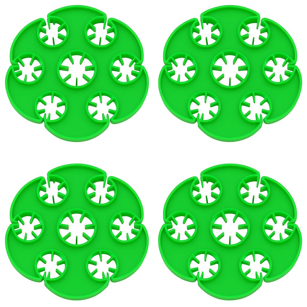 Wigwam Cane Grips for Climbing Plants – 10-Hole Bamboo Stick Holders for Sweet Peas, Beans, Tomato, Cucumber – Reusable Plastic Garden Plant Support Rings for Trellis and Teepee Frames (Pack of 4)