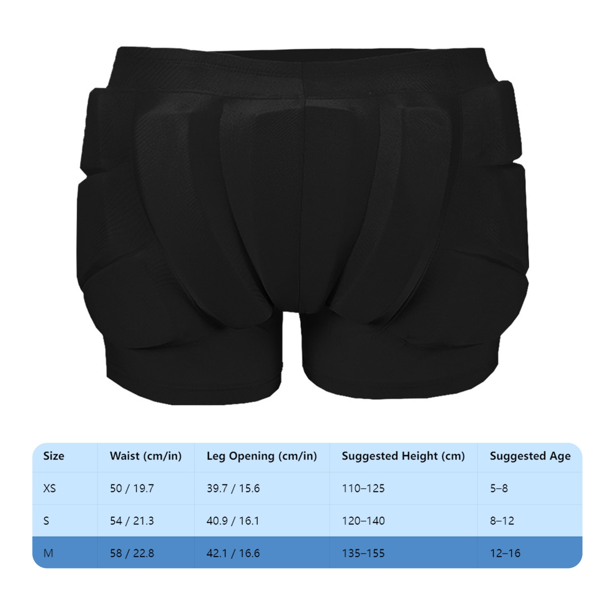 Almohadillas acolchadas para patinaje, pantalones cortos acolchados para patinaje, acolchado que absorbe los golpes, almohadilla de choque para niños, estilo clásico XS