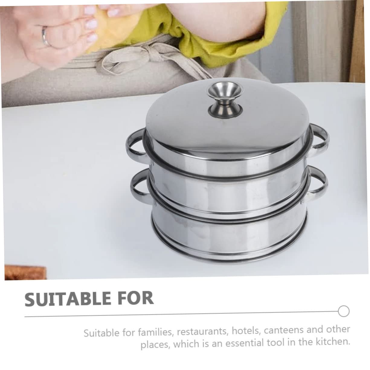 UKCOCO Vaporera De Acero Inoxidable De Vaporera Con Tapa Para Cocinar Al Vapor De Alimentos Para Cocinar Bollos Pescado y Verduras La Cocina