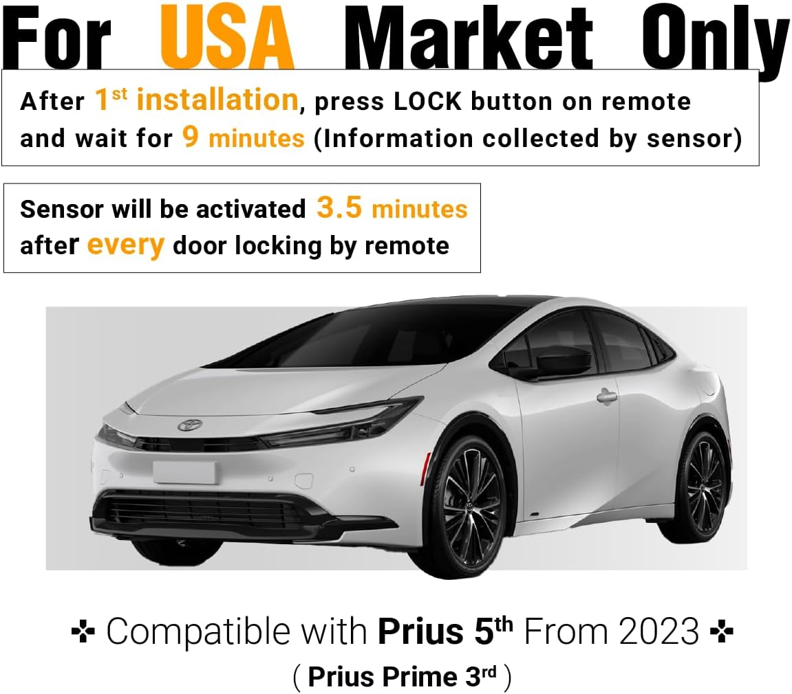 Protect-X for Toyota Prius (Prime) 2023~2026, Plug & Play Smart Sensor, Anti-Theft (Wheels, Catalytic Converter)+Window Breakage Protection+Remote Window Control+Valet Mode