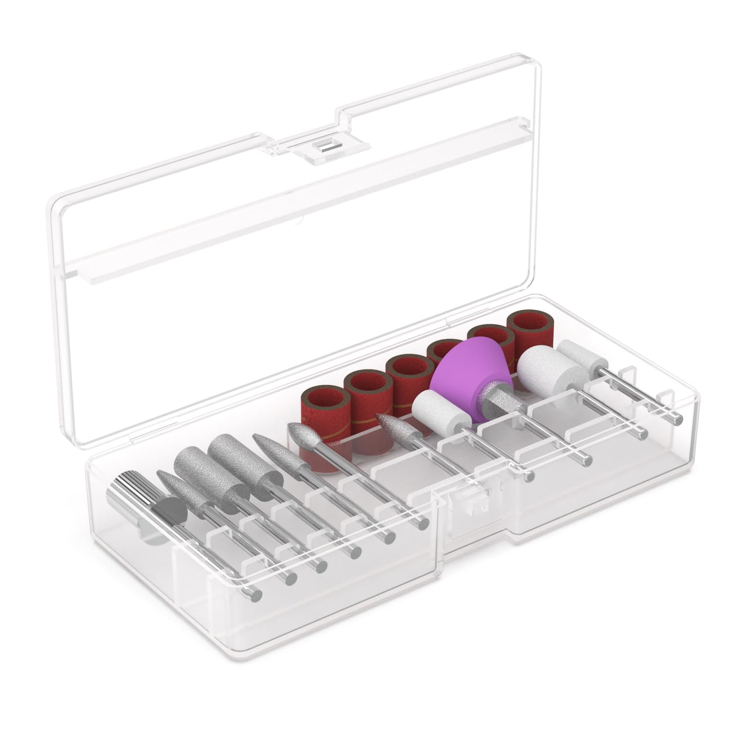 Denabuty Nail Drill Bits Set 12pcs for Manicure Pedicure 3/32" Ceramic Nail Drill Bit Kit with 36pcs Sanding Band for Removing Gel Acrylic Cuticle