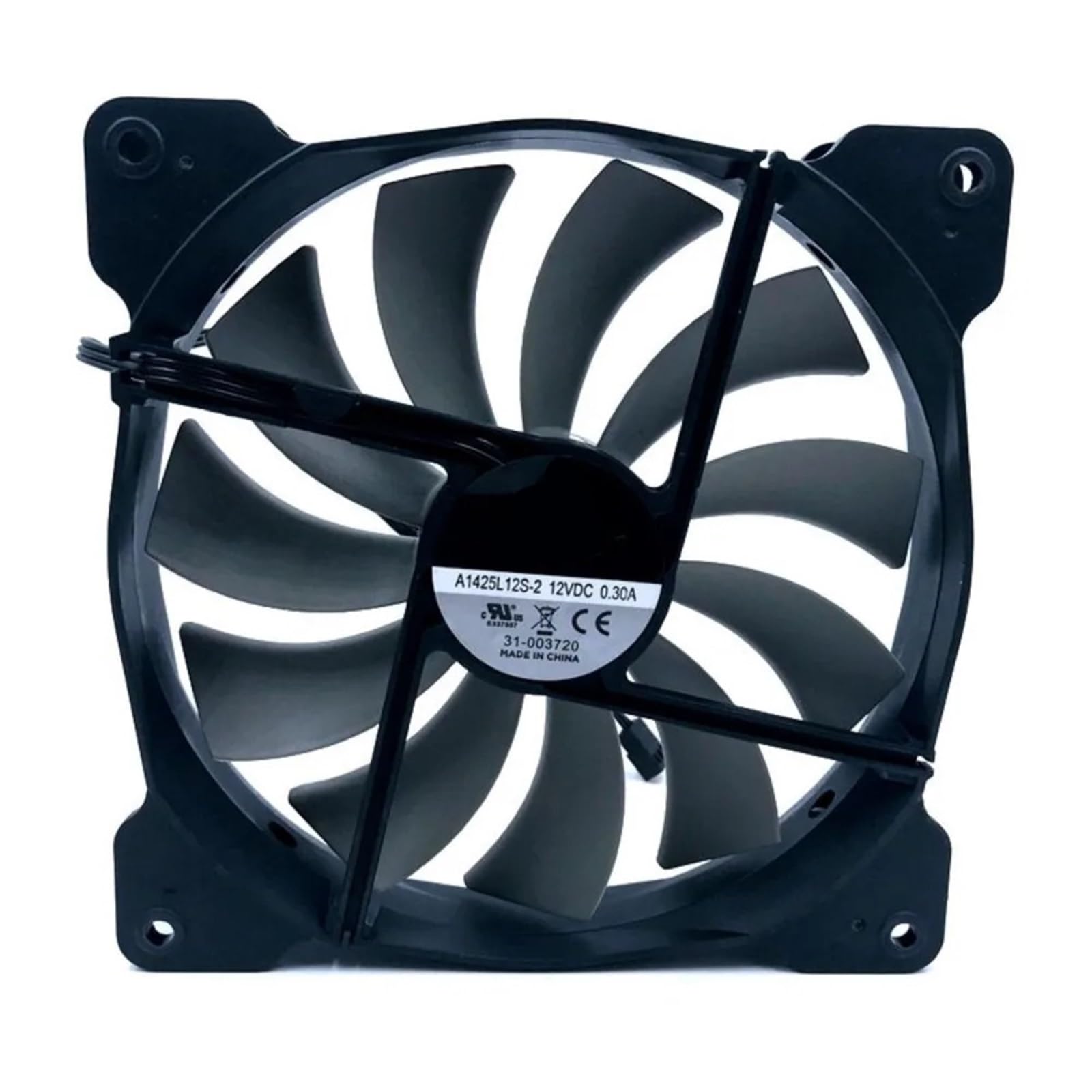 Cichy wentylator 14 cm 12 V 140 mm 140 x 140 x 25 mm DC 12 V 0,30 A do obudowy komputera 870 obr./min zasilacz