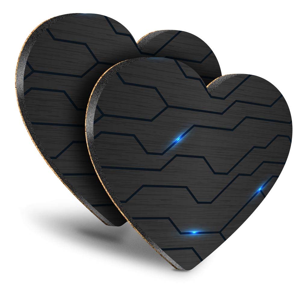 Destination Vinyl Ltd Multicolor Great Coasters (Set Of 2) Heart - Futuristic Technology Gaming Style Drink Glossy Coasters/Tabletop Protection For Any Table Type #21568