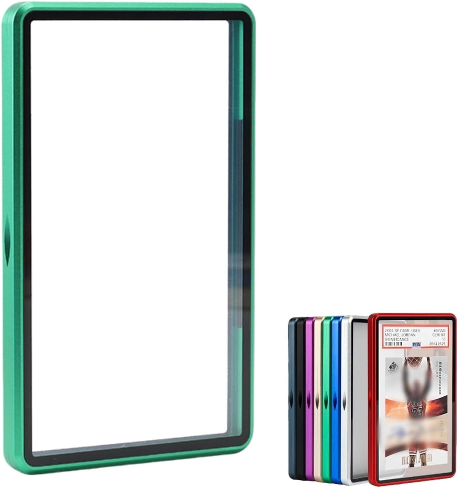 Premium Graded Card Protector - 130pt PSA & CGC Slab Bumper Guard, UV & Scratch Resistant with Magnetic Closure | Aluminum Frame Graded Card Storage for Sports & Gaming Cards (Green)